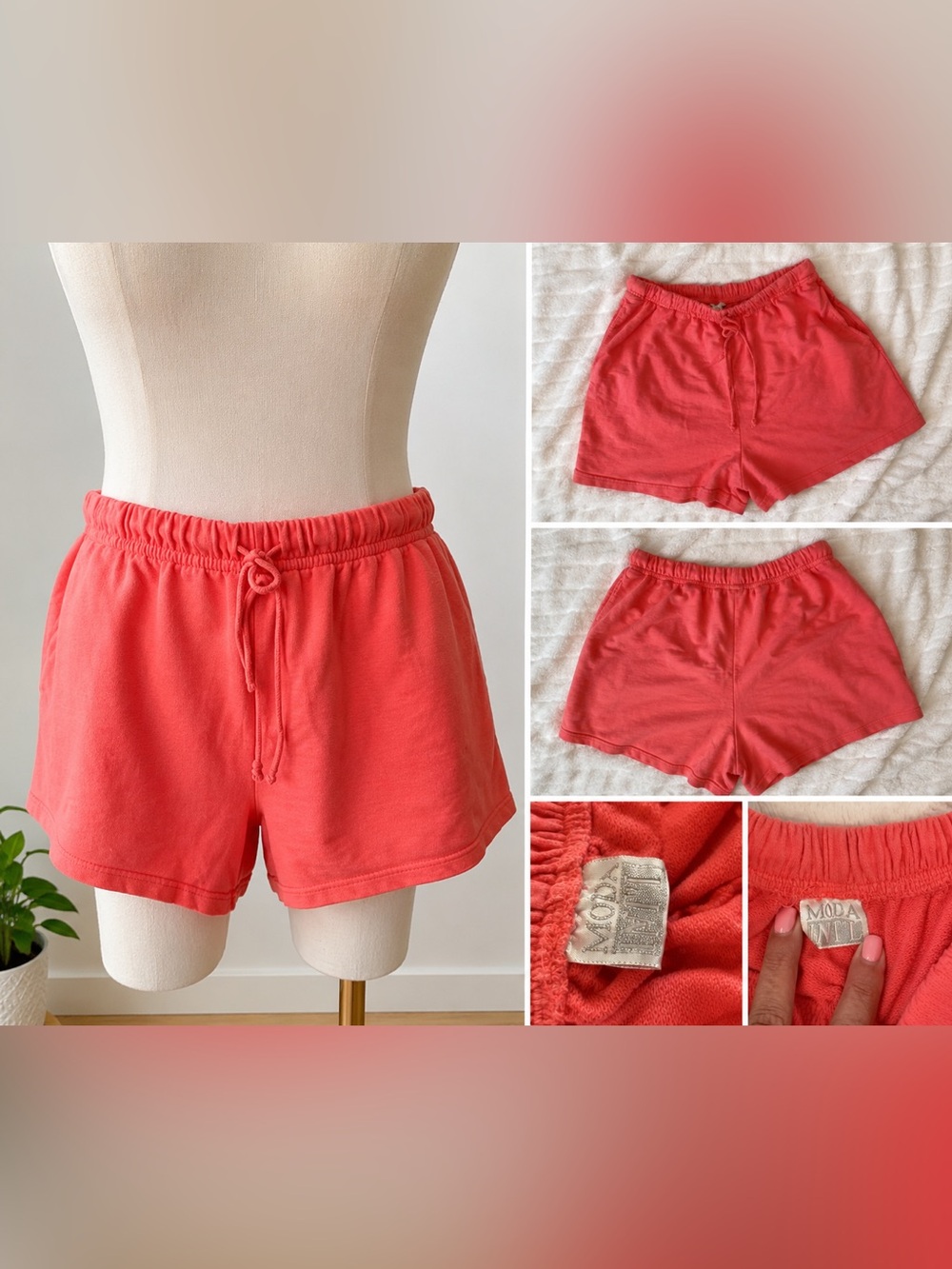Moda International Victoria’s Secret Coral Pink Drawstring Lounge Shorts